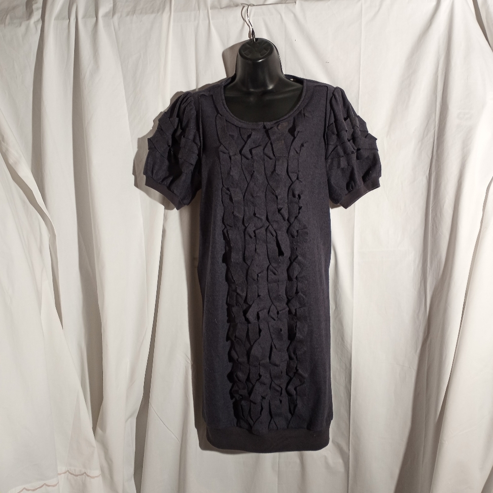 STELLA MCCARTNEY Charcoal Gray Wool Felt Dress